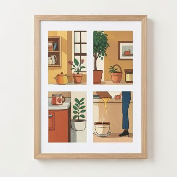 Modern Mid Century By Pop Monica - 2 Piece Graphic Art Print Set (synthetic illustration; no displayed measurements)