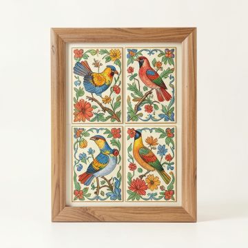 Free Bird Mexican Tiles Iii - 2 Piece Picture Frame Print Set On Paper (synthetic illustration; no displayed measurements)
