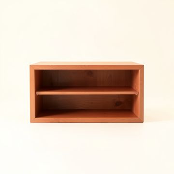Pine Bluff Low Bookcase - Terracotta (synthetic illustration; no displayed measurements)