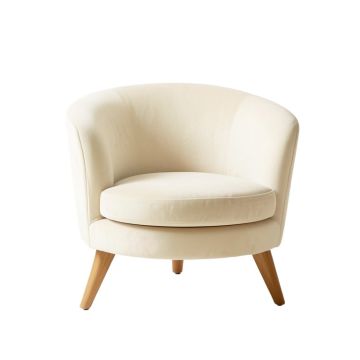 Hazel Branch Upholstered Armchair - Ivory (synthetic illustration; no displayed measurements)