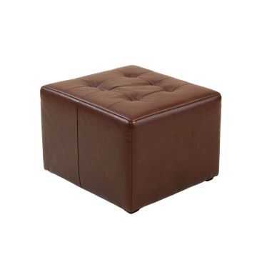Halvorsen 36 '' Wide Faux Leather Tufted Square Storage Ottoman
