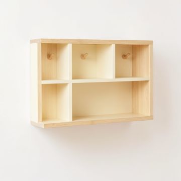 Oak Bend Wall-Mounted Entryway Organizer Shelf - Cream (synthetic illustration; no displayed measurements)