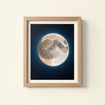 Moon Over Wood End By Michael Blanchette - Picture Frame Photograph Print On Canvas (synthetic illustration; no displayed measurements)