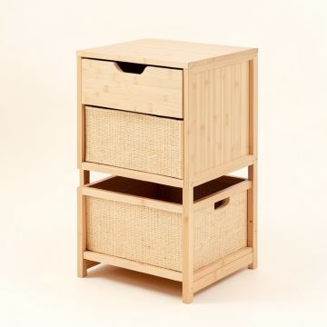 Olive Arc Freestanding Pull-Out Hamper Cabinet - Beige (synthetic illustration; no displayed measurements)