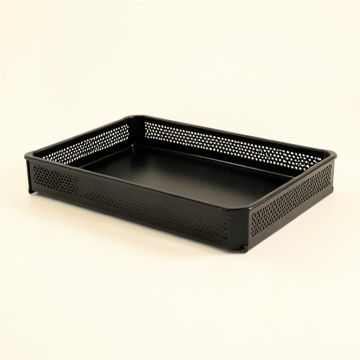 Clay Edge Empty Under-Desk Cable Tray - Black (synthetic illustration; no displayed measurements)