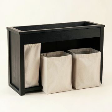 Briar Canyon Laundry Sorting Station With Plain Removable Bags - Black (synthetic illustration; no displayed measurements)