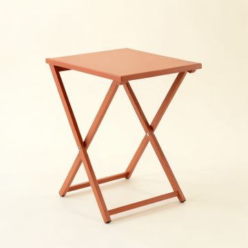Dawn Crest Compact Balcony Table - Terracotta (synthetic illustration; no displayed measurements)