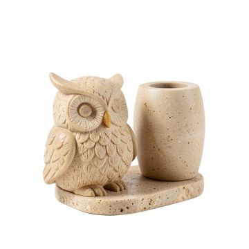 Lombardo Millwood Pines Owl Resin Sandstone Amenity 4 Piece Bathroom Accessory Set
