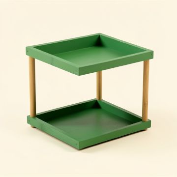 Cedar Arc Empty Coffee-Station Organizer (synthetic illustration; no displayed measurements)