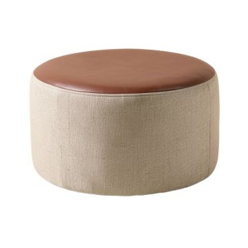 Garonzik Faux Leather Round Storage Ottoman (synthetic illustration; no displayed measurements)