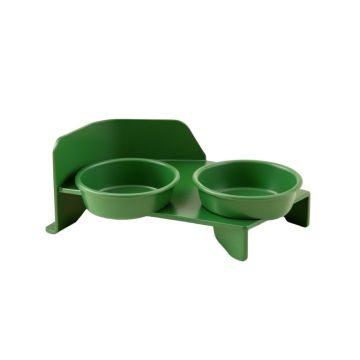 Laurel Crest Pet Feeding Stand With Two Plain Empty Bowls - Green