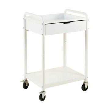 Clay Bend Empty Rolling Workshop Cart - White