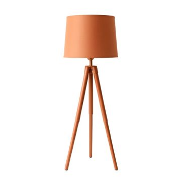 Moss Crest Floor Lamp With A Plain Fabric Shade - Terracotta (synthetic illustration; no displayed measurements)