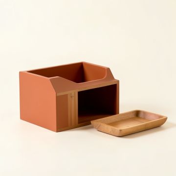 Harbor Bridge Empty Coffee-Station Organizer - Terracotta (synthetic illustration; no displayed measurements)