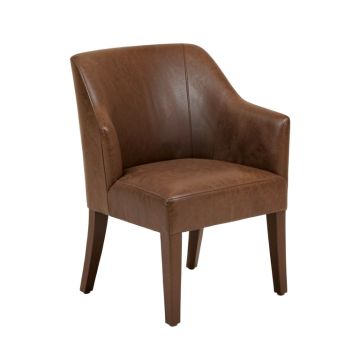 Whipple Slatback Genuine Upholstered Dining Chair