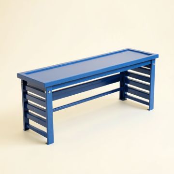 Cedar Branch Narrow Outdoor Storage Bench - Blue (synthetic illustration; no displayed measurements)