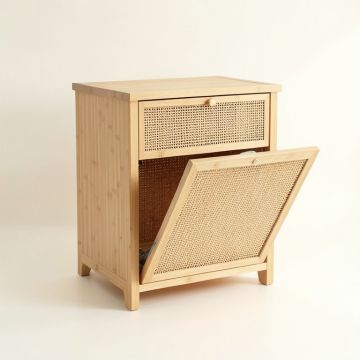 Olive Dale Freestanding Pull-Out Hamper Cabinet - Beige (synthetic illustration; no displayed measurements)