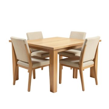 Alythia Butterfly Leaf Rubberwood Solid Wood Dining Set