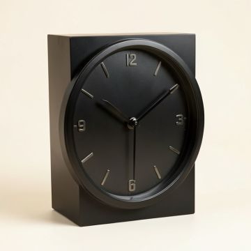 Metal Outdoor Tabletop Clock (synthetic illustration; no displayed measurements)