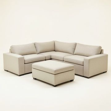 Mequon 124 '' Wide Right Hand Facing Modular Sectional With Ottoman (synthetic illustration; no displayed measurements)