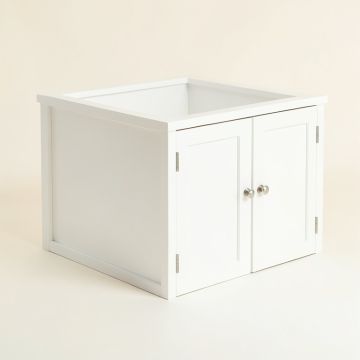 Aspen Bend Empty Furniture-Style Litter Enclosure - White (synthetic illustration; no displayed measurements)
