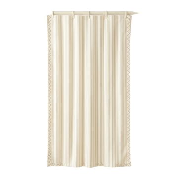Clay Falls Shower Curtain Hanging Flat From A Plain Rod - Ivory