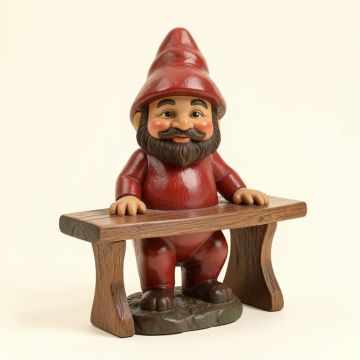 Cataleya Solar Gnome On Welcome Bench Statue (synthetic illustration; no displayed measurements)