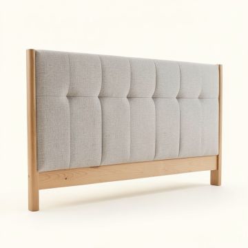 Rosecrans Nail Button Notched Linen Upholstered Panel Headboard (synthetic illustration; no displayed measurements)