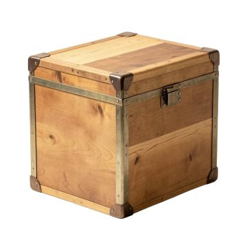 Frenchboro Large Metal Banded Wooden Storage Trunk
