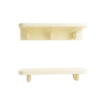 Slate Crest Wall-Mounted Entryway Organizer Shelf - Ivory