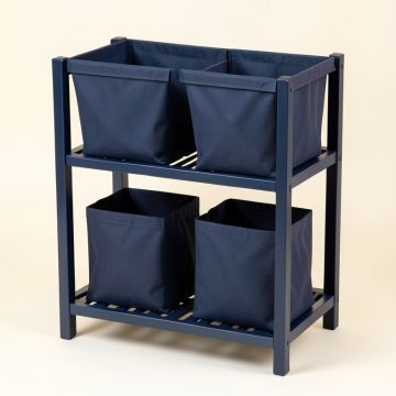 Ridge Bend Laundry Sorting Station With Plain Removable Bags - Navy (synthetic illustration; no displayed measurements)