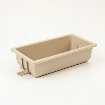 Pine Bend Empty Railing Planter With Integral Brackets - Beige (synthetic illustration; no displayed measurements)
