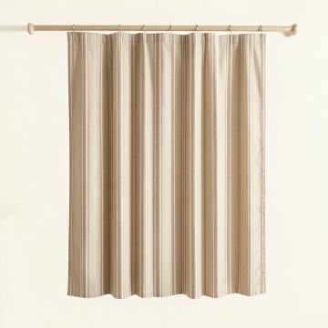 Clay Crossing Shower Curtain Hanging Flat From A Plain Rod - Beige (synthetic illustration; no displayed measurements)