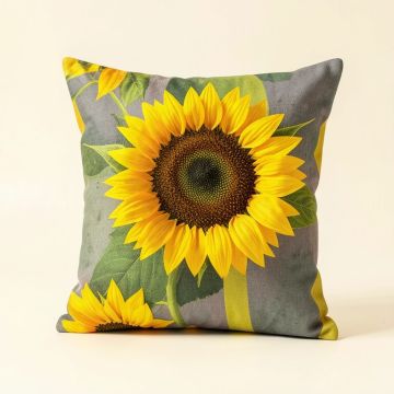 Sunflower Ribbon Indoor/Outdoor Throw Pillow (synthetic illustration; no displayed measurements)