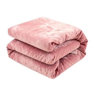 Breakfast In Bed Pink Velvet Duvet Cover & Insert Set
