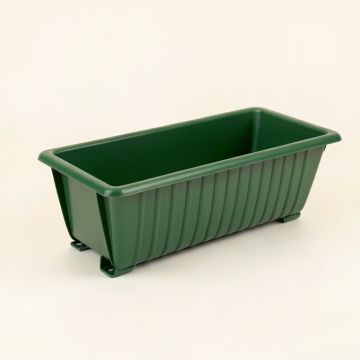 Meadow Brook Empty Railing Planter With Integral Brackets - Green (synthetic illustration; no displayed measurements)