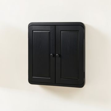 Cedar Edge Wall-Mounted Entry Cabinet - Black (synthetic illustration; no displayed measurements)