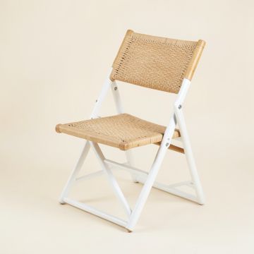 Maple Brook Folding Outdoor Chair - White (synthetic illustration; no displayed measurements)