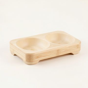 Heath Bluff Pet Feeding Stand With Two Plain Empty Bowls - Ivory (synthetic illustration; no displayed measurements)