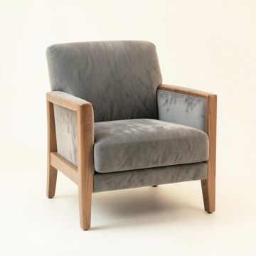 Shore Crossing Upholstered Armchair - Gray (synthetic illustration; no displayed measurements)