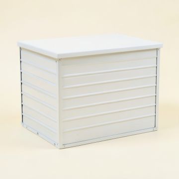Pine Branch Closed Outdoor Storage Box - White (synthetic illustration; no displayed measurements)