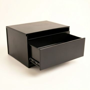Birch Edge Small-Parts Storage Drawer Cabinet - Black (synthetic illustration; no displayed measurements)