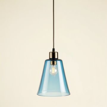 Oak Crest Pendant Light Suspended From One Plain Cable - Blue (synthetic illustration; no displayed measurements)