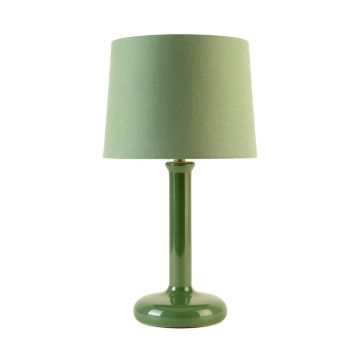 Maple Dale Table Lamp With A Plain Fabric Shade - Green