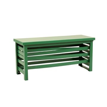 Slate Crest Narrow Outdoor Storage Bench - Green