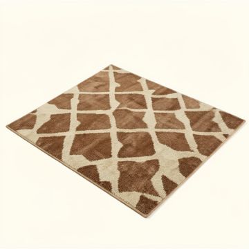 Geometric Tufted Wool Brown/Beige Area Rug (synthetic illustration; no displayed measurements)