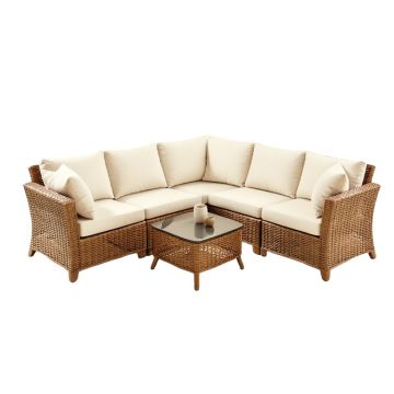 Chanera 4 Piece Rattan Sofa Seating Group With Cushions