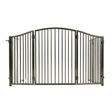 Priester 3-In-1 Arched Decor Superyard 6-Panel Free Standing Pet Gate
