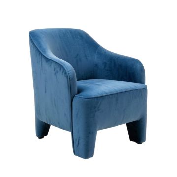 Strine Velvet Side Chair In Blue
