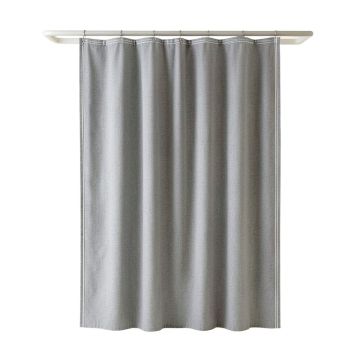 Field Brook Shower Curtain Hanging Flat From A Plain Rod - Gray